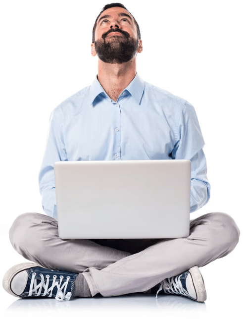 Homem feliz com SaaS Control